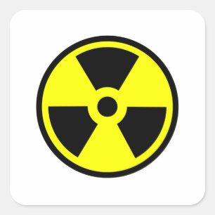 Radioactief Yellow And Black Symbol Vierkante Sticker