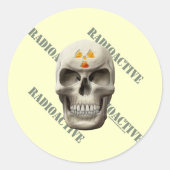 Radioactieve boze schedel ronde sticker (Voorkant)