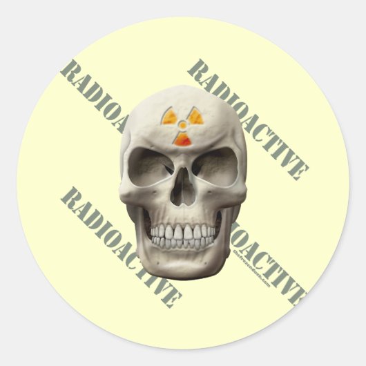 Radioactieve boze schedel ronde sticker (Voorkant)