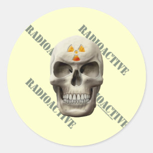 Radioactieve boze schedel ronde sticker