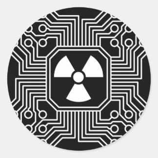 Radioactieve circuitsticker ronde sticker