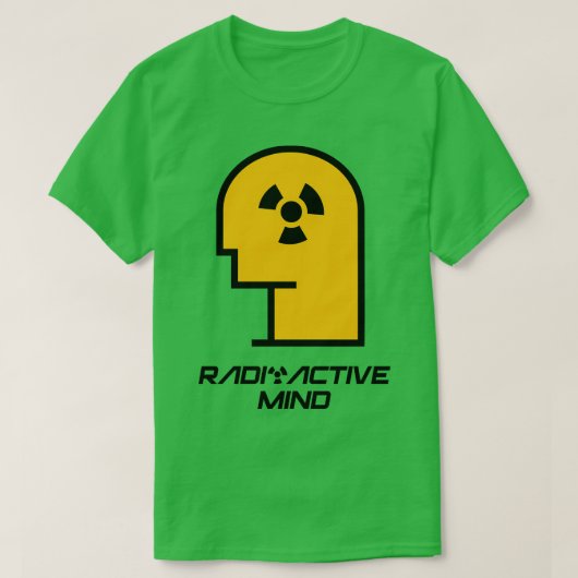 Radioactieve geest met hoofdvorm in gele kleur t-shirt (Design voorkant)