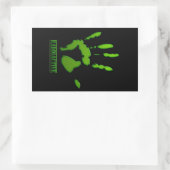 Radioactieve handdruk rechthoekige sticker (Tas)