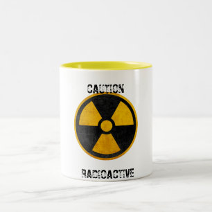 Radioactieve Kernreactor Geel en Zwart Tweekleurige Koffiemok