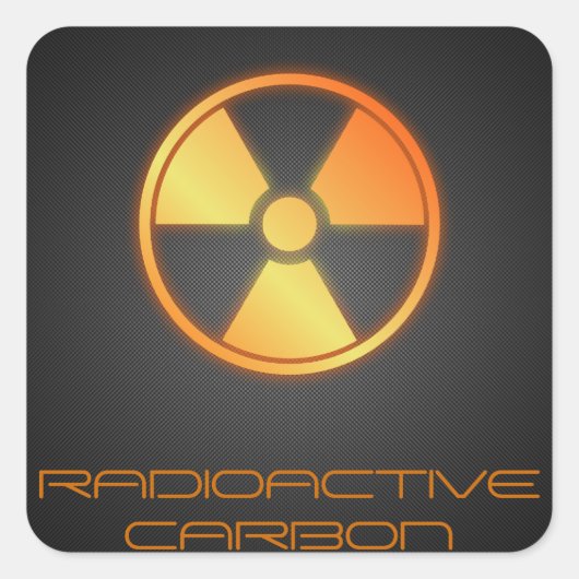 Radioactieve koolstofvezel vierkante sticker (Voorkant)
