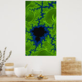 Radioactieve Mandelbrot Fractal Abstracte Art Poster (Keuken)