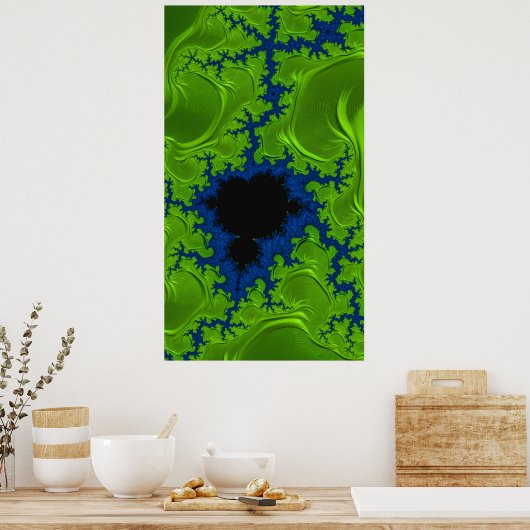 Radioactieve Mandelbrot Fractal Abstracte Art Poster (Keuken)