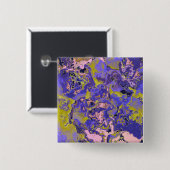 Radioactieve marmer vierkante button 5,1 cm (Voorkant /achterkant)