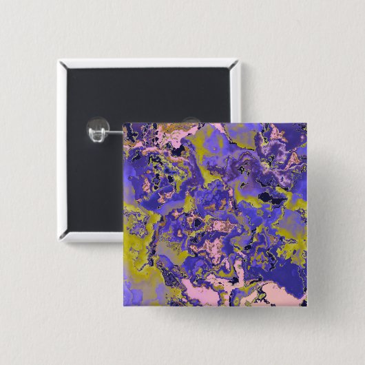 Radioactieve marmer vierkante button 5,1 cm (Voorkant /achterkant)