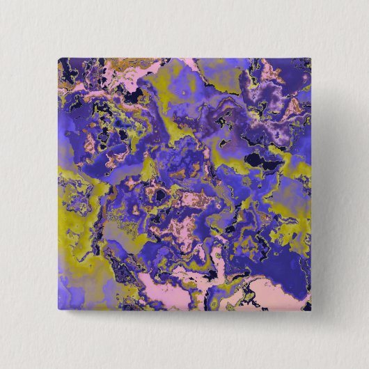 Radioactieve marmer vierkante button 5,1 cm (Voorkant)