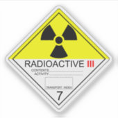 Radioactieve Materialen Transport Teken Categorie  Sticker (Voorkant)