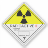 Radioactieve Materialen Transport Teken Categorie Sticker (Voorkant)