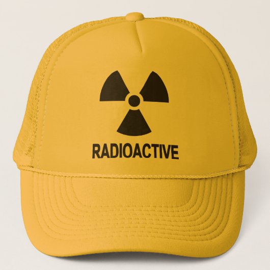 Radioactieve Novelty Yellow Trucker Hat Trucker Pet (Voorkant)