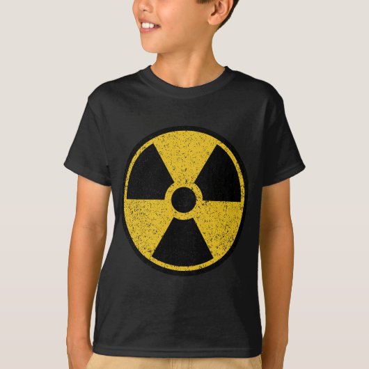 RADIOACTIEVE NUCLEAIRE WAARSCHUWING SYMBOLSTRALING T-SHIRT (Voorkant)