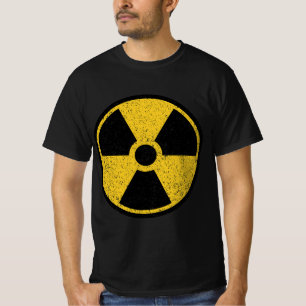 RADIOACTIEVE NUCLEAIRE WAARSCHUWING SYMBOLSTRALING T-SHIRT