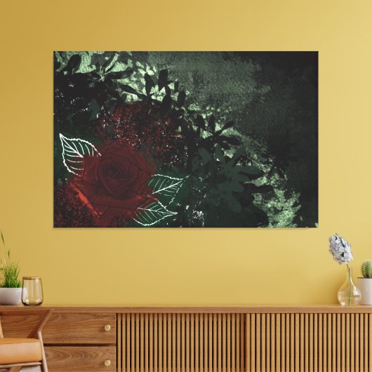 Radioactieve Roos Canvas Afdruk (Insitu (Woonkamer))