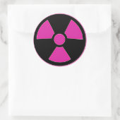 Radioactieve roze ticker ronde sticker (Tas)