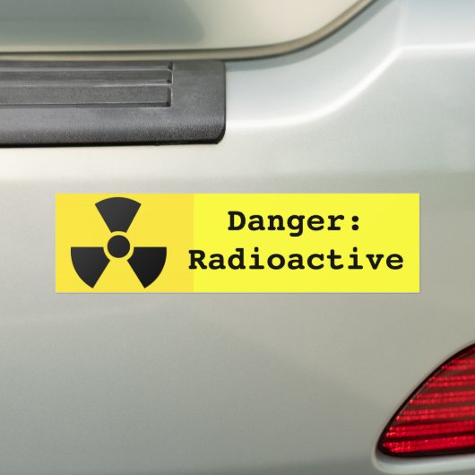 Radioactieve Sign. Bumpersticker (Op auto)