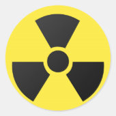 Radioactieve Sign. Ronde Sticker (Voorkant)