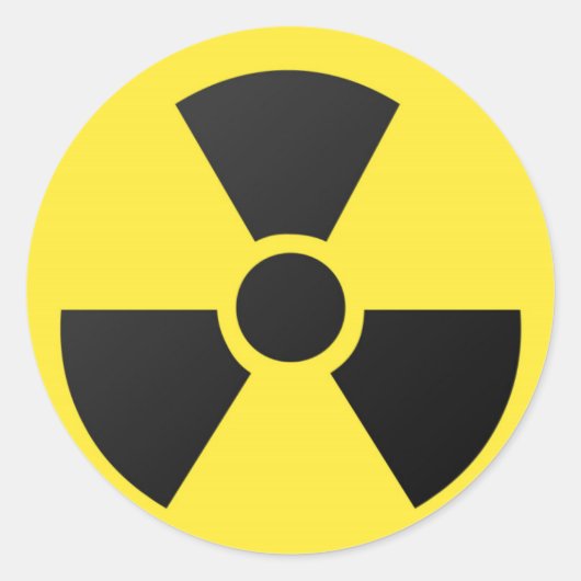 Radioactieve Sign. Ronde Sticker (Voorkant)
