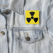 Radioactieve Sign. Vierkante Button 5,1 Cm (In situ)