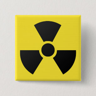 Radioactieve Sign. Vierkante Button 5,1 Cm