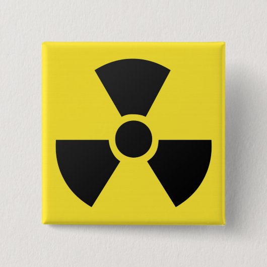 Radioactieve Sign. Vierkante Button 5,1 Cm (Voorkant)