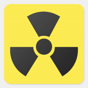 Radioactieve Sign. Vierkante Sticker