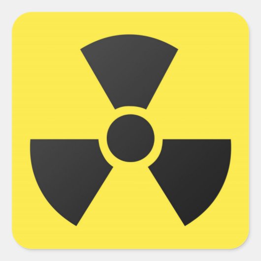 Radioactieve Sign. Vierkante Sticker (Voorkant)