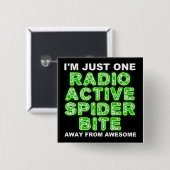 Radioactieve Spinnenbeet Grappige Knop Badge Vierkante Button 5,1 Cm (Voorkant /achterkant)