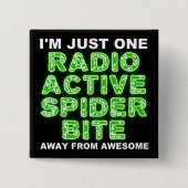 Radioactieve Spinnenbeet Grappige Knop Badge Vierkante Button 5,1 Cm (Voorkant)