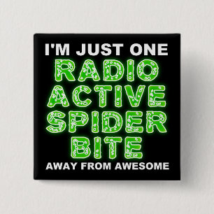 Radioactieve Spinnenbeet Grappige Knop Badge Vierkante Button 5,1 Cm