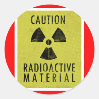 'radioactieve stoffen' ronde sticker