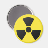 Radioactieve straling nucleair atoomsymbool magneet (Voorkant / Achterkant)