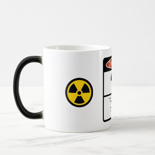 Radioactieve waarschuwing magische mok (Links)