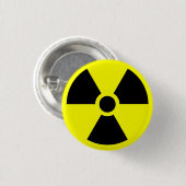 Radioactieve waarschuwingsknop ronde button 3,2 cm (Voorkant /achterkant)