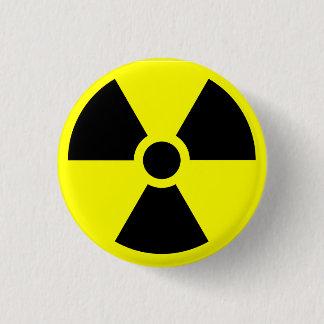 Radioactieve waarschuwingsknop ronde button 3,2 cm