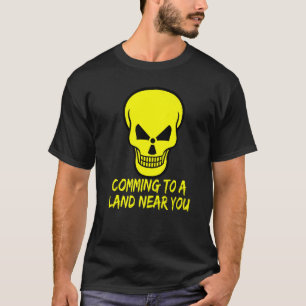 Radioactieve waarschuwingsschedel Naar een land di T-shirt