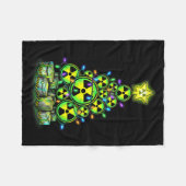 Radioactive Christmas Tree Graphic Nuclear Warning Fleece Deken (Voorkant (Horizontaal))