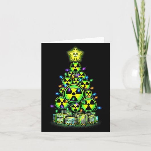 Radioactive Christmas Tree Graphic Nuclear Warning Kaart (Voorkant)