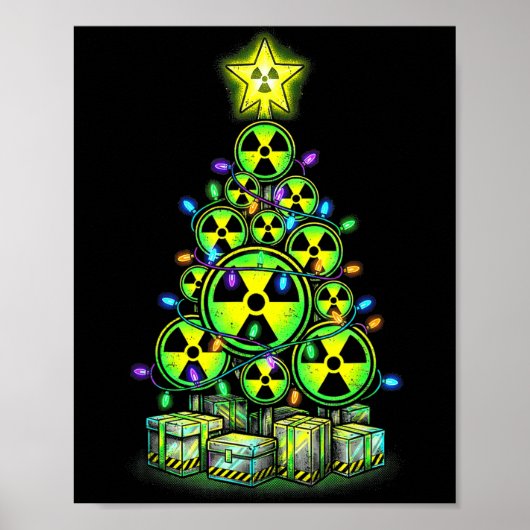 Radioactive Christmas Tree Graphic Nuclear Warning Poster (Voorkant)