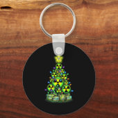 Radioactive Christmas Tree Graphic Nuclear Warning Sleutelhanger (Voorkant)
