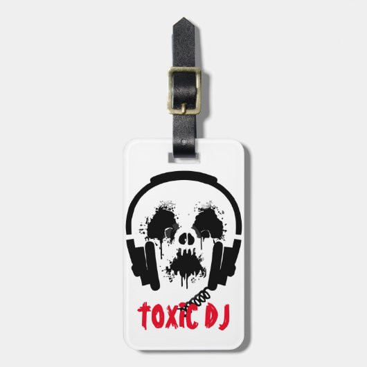 Radioactive DJ Dubbelzijdig Bagagelabel (Voorkant verticaal)