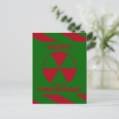 Radioactive Nuclear Merry Christmas groen en rood Feestdagenkaart (Staand voorkant)