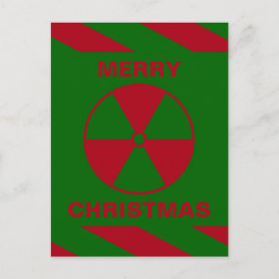 Radioactive Nuclear Merry Christmas groen en rood Feestdagenkaart