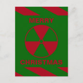 Radioactive Nuclear Merry Christmas groen en rood Feestdagenkaart (Voorkant)