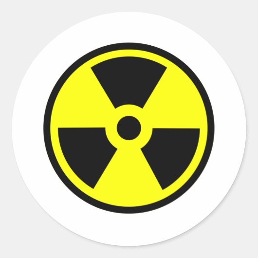 Radioactive Yellow And Black Symbol Ronde Sticker (Voorkant)