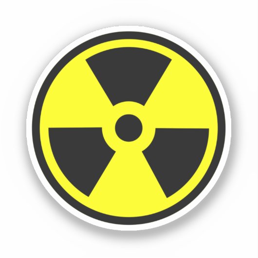 Radioactive Yellow And Black Symbol Sticker (Voorkant)