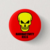 Radioactiviteit doodt ronde button 3,2 cm (Voorkant)
