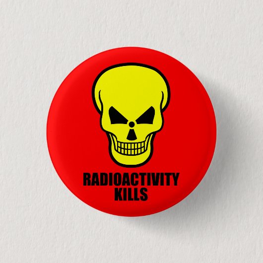 Radioactiviteit doodt ronde button 3,2 cm (Voorkant)